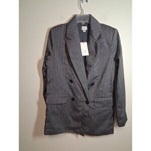 NWT A New Day Suit Jacket Blazer Business Casual Pin Stripe Gray Sz XS MSRP $40